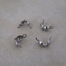 100 stainless steel 3mm small clamshell crimp bead or knot covers