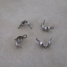 100 stainless steel 3mm small clamshell crimp bead or knot covers