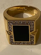 RARE: Elvis Replica Black Onyx Ring OFFICIAL *EXCELLENT * SEE DESCRIPTION