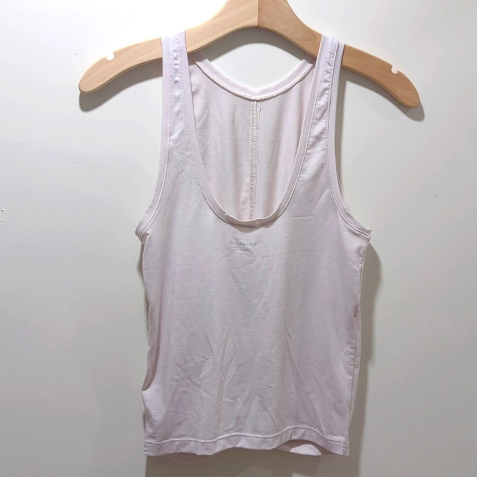 Camiseta sin mangas Athleta Essence en rosa rosario torcida frontal cuello alto para mujer talla XS Foto 2 de 4