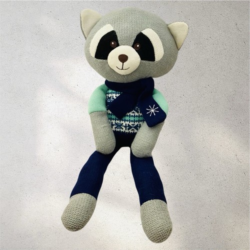 Raccoon Spark Create Imagine Lovey Plush Baby Rattle Holiday Toy 18” Fairisle