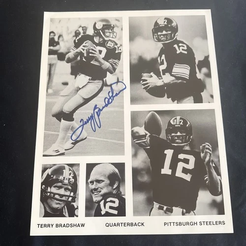 Terry Bradshaw Pittsburg Steelers legend  Signed  B/W 8x10”