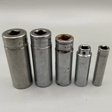 Snap-on Matco MATCC SFS 3/8" 1/4" Drive Deep Socket Set 5pc 6-Point USA Mechanic