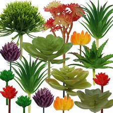 Artificial Succulents Plants, 16pcs Colorful Fake Succulents, Mini Artificial Su