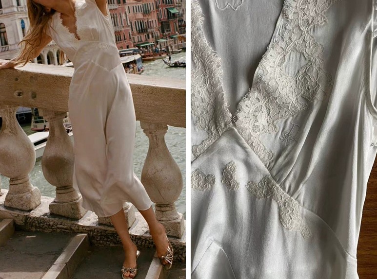 Women Doen V-neck Lace Slim Fit A-line Long Midi Dress
