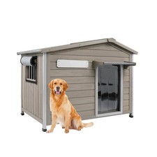 PetsCosset 40.2" L Large Dog House Outdoor  Indoor,Fir Wood Dog Kennel with ...