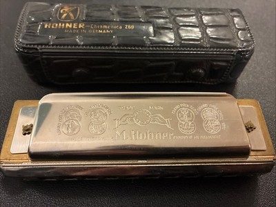 Vintage 1950's M. Hohner Chromonica 260 Harmonica with Case