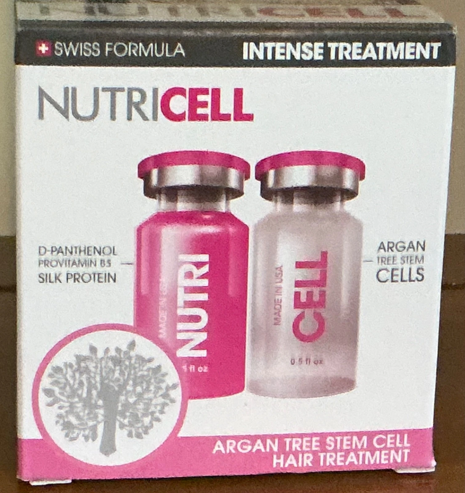 Nutricell for Hair Swiss Serum Stem Cells Argan 1 Treatment 2 Bottles New in Box