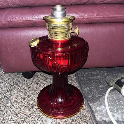 #ad Aladdin Nu Type Model B Short Lincoln Drape RED. New Mantel COMPLETE Chicago $600.00