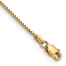10k Yellow Gold .95mm Box Chain Anklet 9" Gift for Women