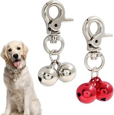 2 PCS Bells for Cat Collars, Silver, Red Dog Pendant Bells, Pet Jingle Bells,