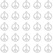Charms Pendants Vintage Peace Symbol 50 Pcs Silver for DIY Jewelry
