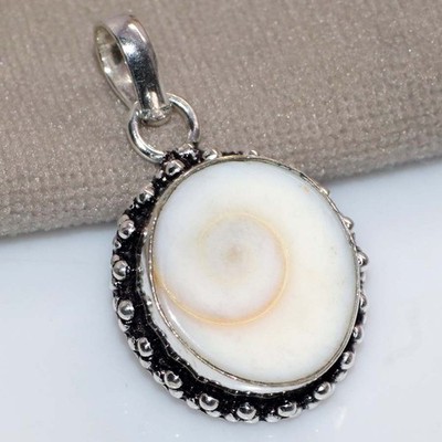 925 Silver Plated Round Shiva Eye Pendant 1.3'' Eye Catching Design Trendy GW
