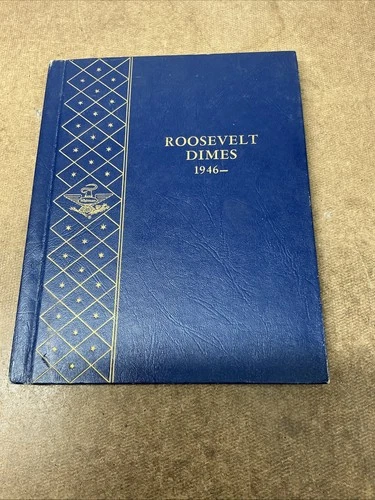 Complete Roosevelt Silver Dime 1946 to 1972 Whitman Album 9414 Set 59 Coins