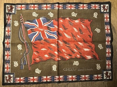 TOBACCO NATIONAL FLAG FELT FLANNEL GREAT BRITAIN c1910