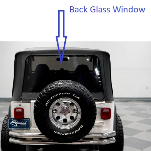 Fits: 1997 to 2002 Jeep Wrangler 2 Door Back Glass Window Heated No Molding - Изображение 3 из 4