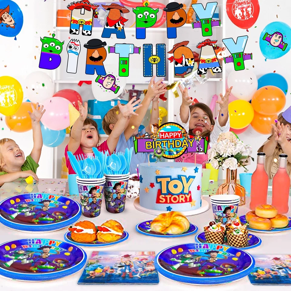 Juego de decoraciones de fiesta de cumpleaños Toy Story Toy Story para niños Foto 4 de 4