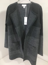 WHITE LABEL WHITE COMPANY WOMEN'S PATCHWORK CARDIGAN CHARCOAL UK:10/US:6 NWT