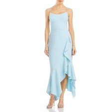 Aqua Womens Crepe Scoop Neck Formal Evening Dress Gown SZ 4