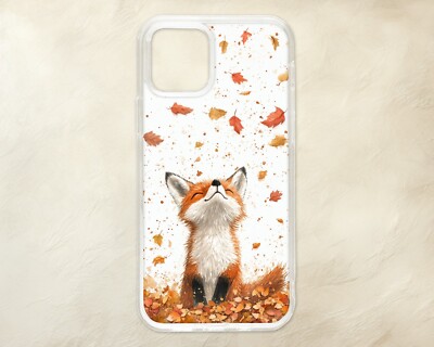 Handyhülle Aquarell Herbst Fuchs fallende Blätter iPhone Samsung Motorola Huawei