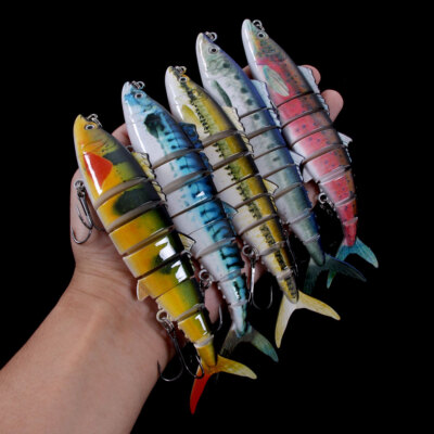 5PCS Lifelike Jointed Fishing Lure Bionic Swimbait Hard Bait 8 Segment Wobbler