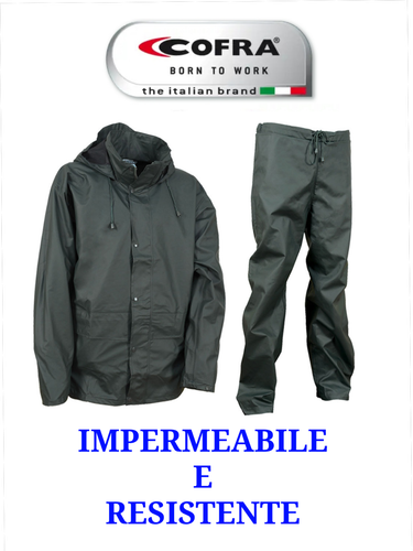 IMPERMEABILE DA CACCIA PESCA ANTIPIOGGIA PANTALONE E GIACCA VERDE cofra |  eBay