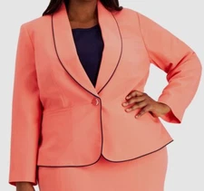 Le Suit Women's Orange Shawl-Collar Suit Separate Jacket Plus Size 16W