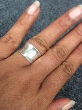 Vtg Artisan sterling Silver 925 Hammered Wide Band ring size 6