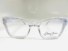 New SEAN JOHN SJLO 6026E 971 Clear Crystal & White Eyeglasses 52/20/145