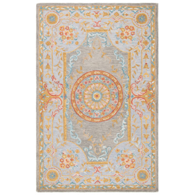 SAFAVIEH Micro-Loop MLP634Y Handmade Green / Grey Rug