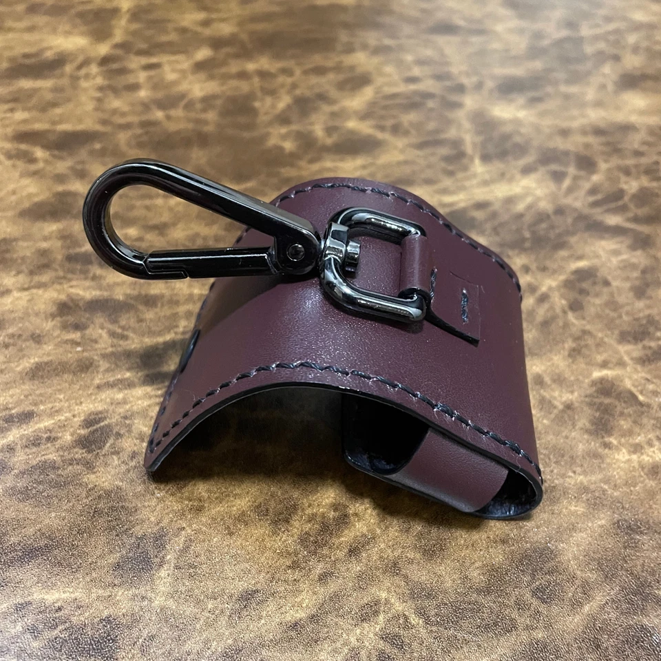 Red handmade leather case for AirPods 1 generation and AirPods 2 generation. - Image 4 of 4
