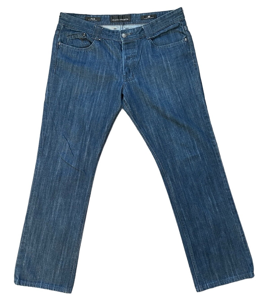 Affliction Black Premium ACE Jeans Mens 38x32 Slim Straight Button Fly  Cotton