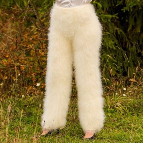 Fuzzy mohair pants fuzzy thick leggings warm handknit fluffy trousers SUPERTANYA - Picture 81 of 92