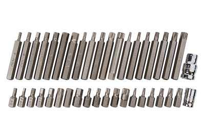 Blue Spot Tools 40 Stück 1/2 Zoll D & 3/8 Zoll D gemischt Hec Spline & Torx Bit Set