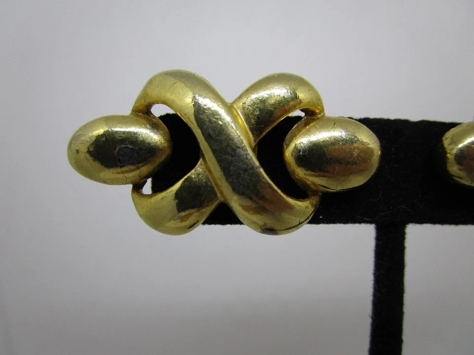 Винтажные золотистые клипсы для обуви 1980-е с мотивом заявления - Изображение 2 из 4