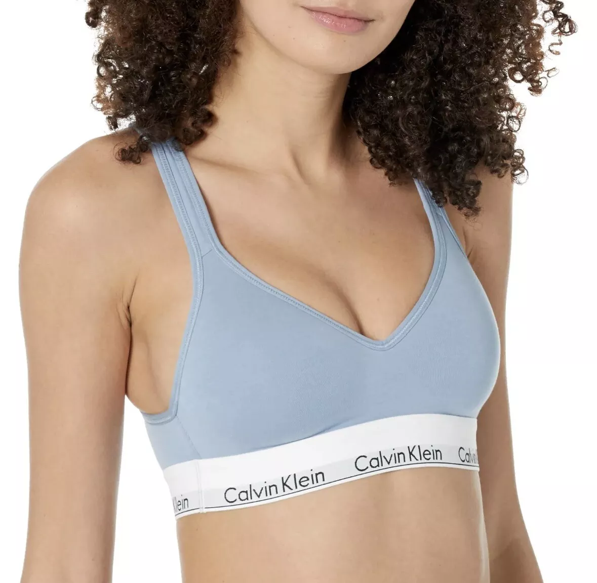 Calvin Klein Women s Cotton Lightly Lined Wireless Bralette Iceland Blue Small