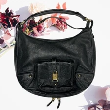 Marc Jacobs Pebble Leather Hobo Bag Purse Expandable Zipper Bottom Made in Italy