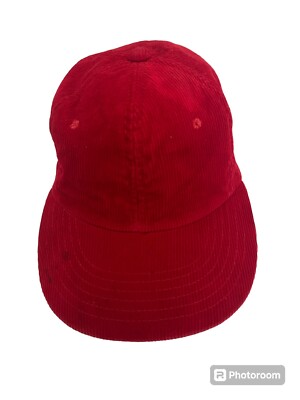 Vintage Blank Corduroy Red Solid Adjustable Snapback Trucker