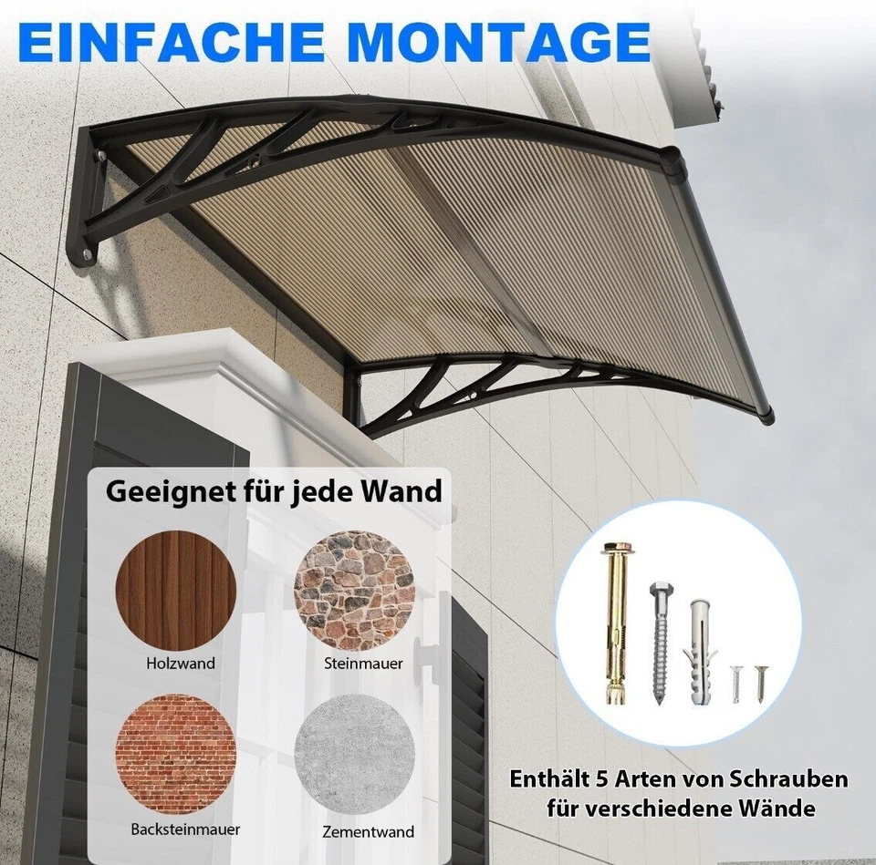 Haustürvordach Überdachung Haustürdach Vordach Haustür Türdach Pultvordach Tür - Bild 3 von 4