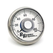 0-100psi Fuel Pressure Gauge, 1.5"dia,  1/8"NPT, Light Weight, Stainless Case
