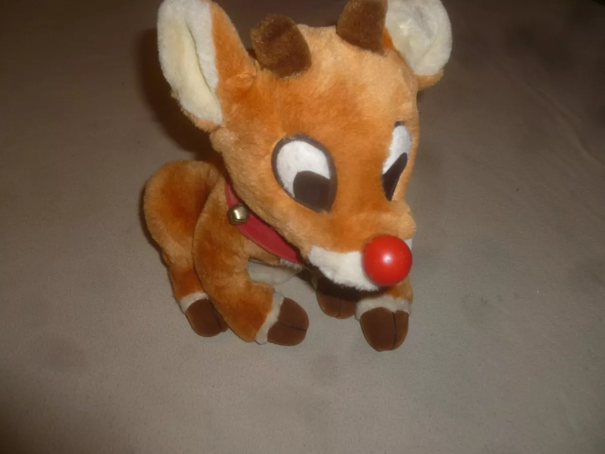 VINTAGE RUDOLPH THE RED NOSED REINDEER SINGING PLUSH TOY 1977