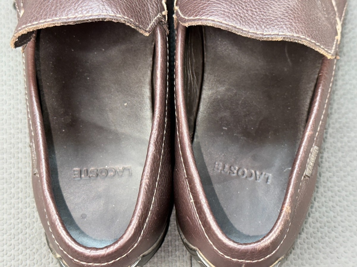 LACOSTE ARGON LEXI 2 MENS 11.5 BROWN LEATHER DRIVING PENNY 