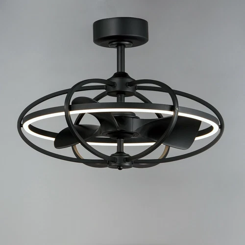 CORONA WIFI-ENABLED LED FANDELIGHT IN BLACK - Picture 3 of 5