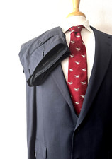 Jos. A. Bank Signature Suit Mens 46XL Extra Long - 41W x 33L Dark Navy Striped