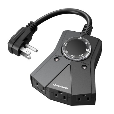 DEWENWILS Outdoor Digtal Outlet Timer for Pool Pump 3 GROUNDED OUTLETS
