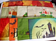 12 Pcs Holiday Throw Pillow Covers 18" Halloween Fall Leaves Christmas Zippered