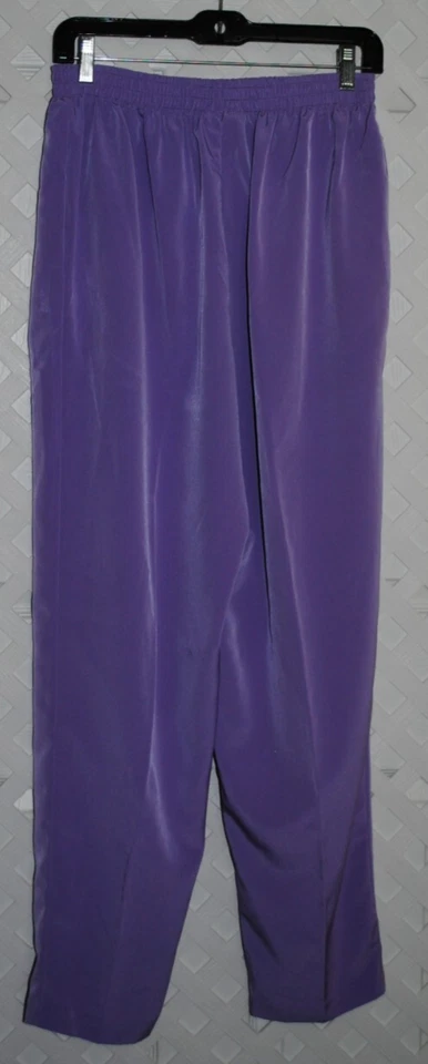 MAGGIE SWEET Women's Pull On Pants Purple Polyester Size M - Image 3 of 4