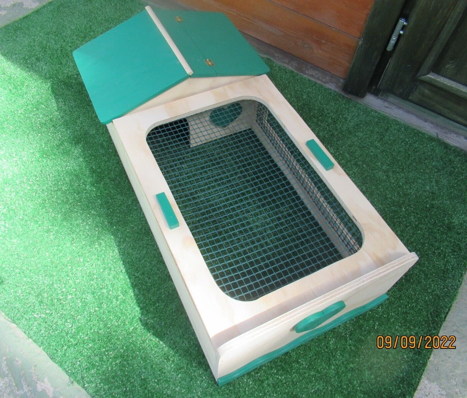 Caisse Pour Tortues Avec Terrarium Fond Revêtu De Maille 80x40x21h - Photo 2/4