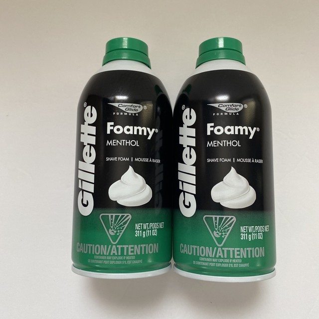Gillette Menthol Foamy Shaving Cream,11 oz Pack of 2 for sale online