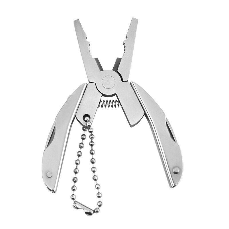 Mini Multi-purpose Folding Pliers Portable Tool Pliers Outdoor Camping Silver AU